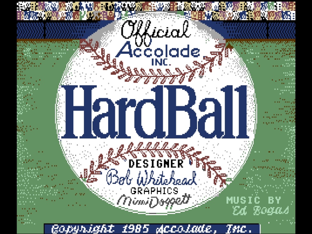 Title Screen of Hardball for Commodore 64